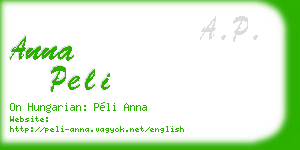 anna peli business card